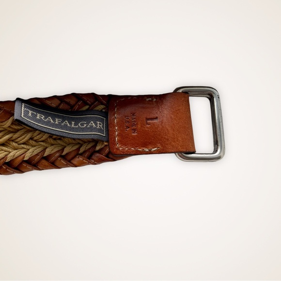 Trafalgar Accessories Trafalgar Mens Woven Italian Leather Trim